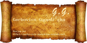 Gerbovics Gyopárka névjegykártya